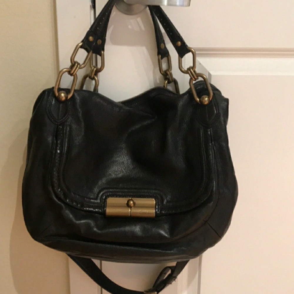 Coach hobo leather satchel bag